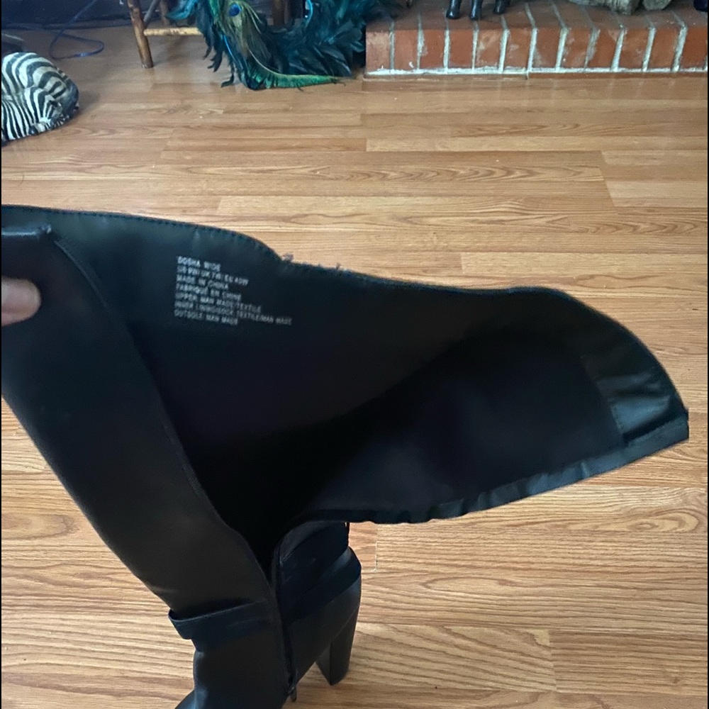 Brand new knee high wide calf black boot